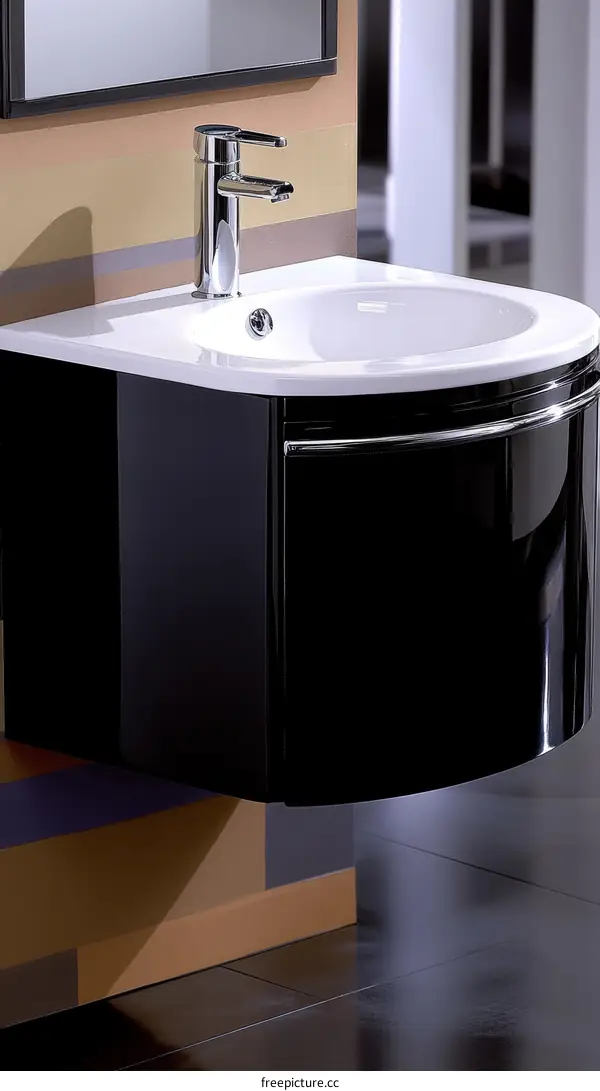 Modern Black Bathroom Vanity Sink and Faucet
