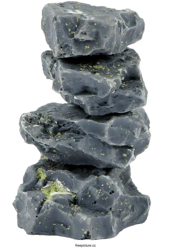 [Transparent Background PNG]Stacked Grey Rocks on White Background