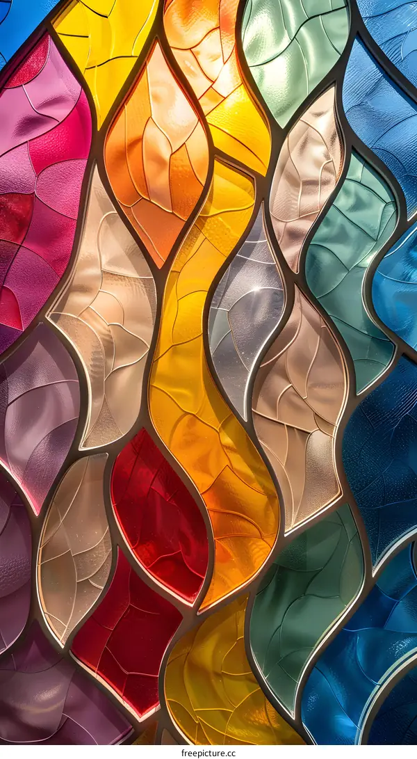 colorful 3D rendering of stained glass window