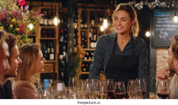 Group of people enjoying wine tasting experience