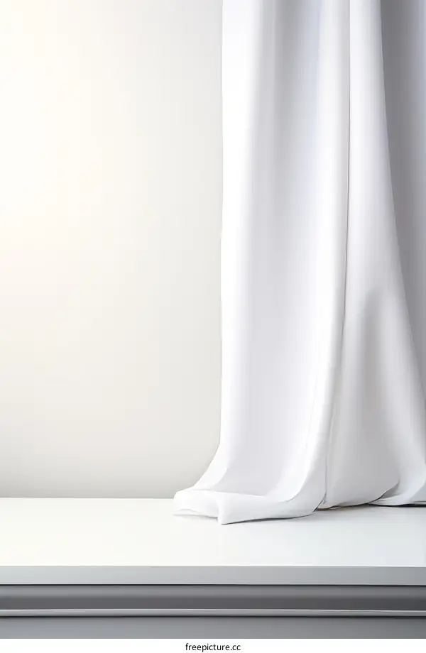 White minimal elegant background with curtain