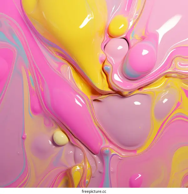 Abstract Fluid Painting - Colorful 3D Rendering