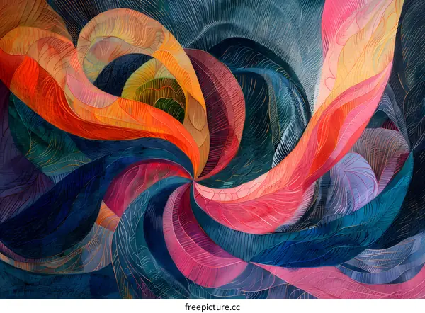 Abstract Swirl Colorful Painting