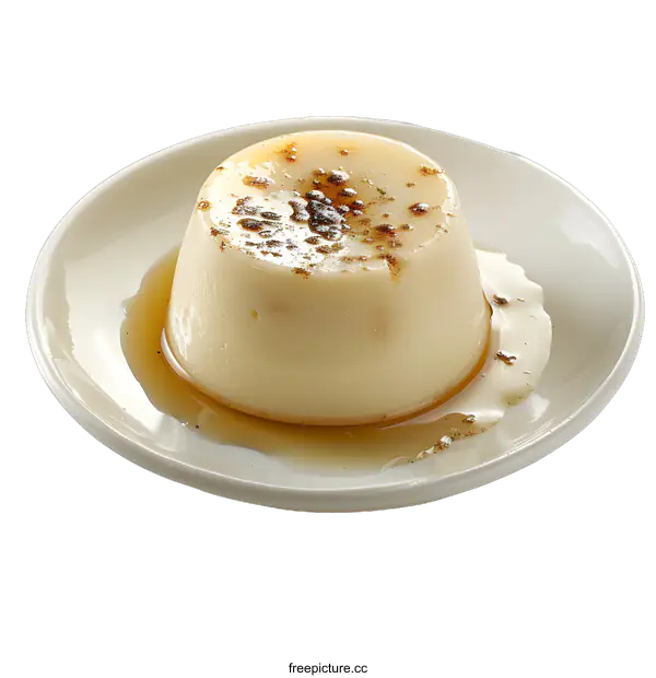 [Transparent Background PNG]creme caramel dessert with burnt sugar topping