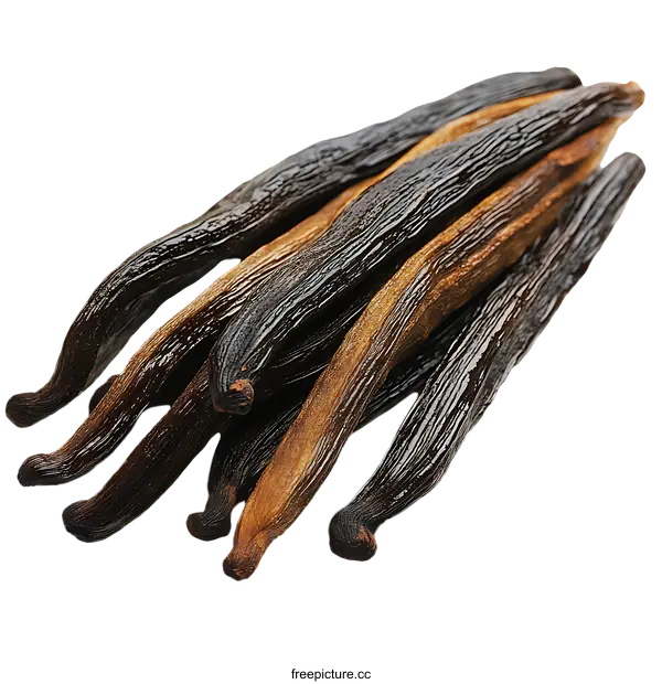 [Transparent Background PNG]Dried Vanilla Beans Closeup