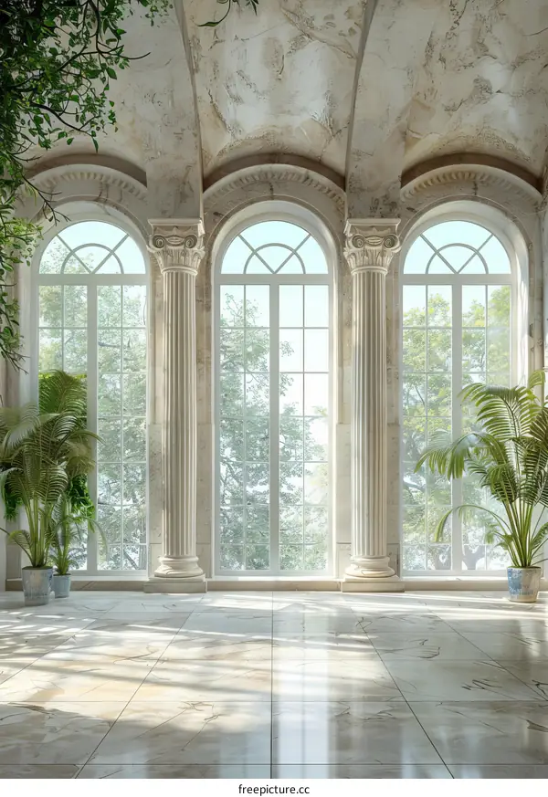 Elegant Interior with Large Windows