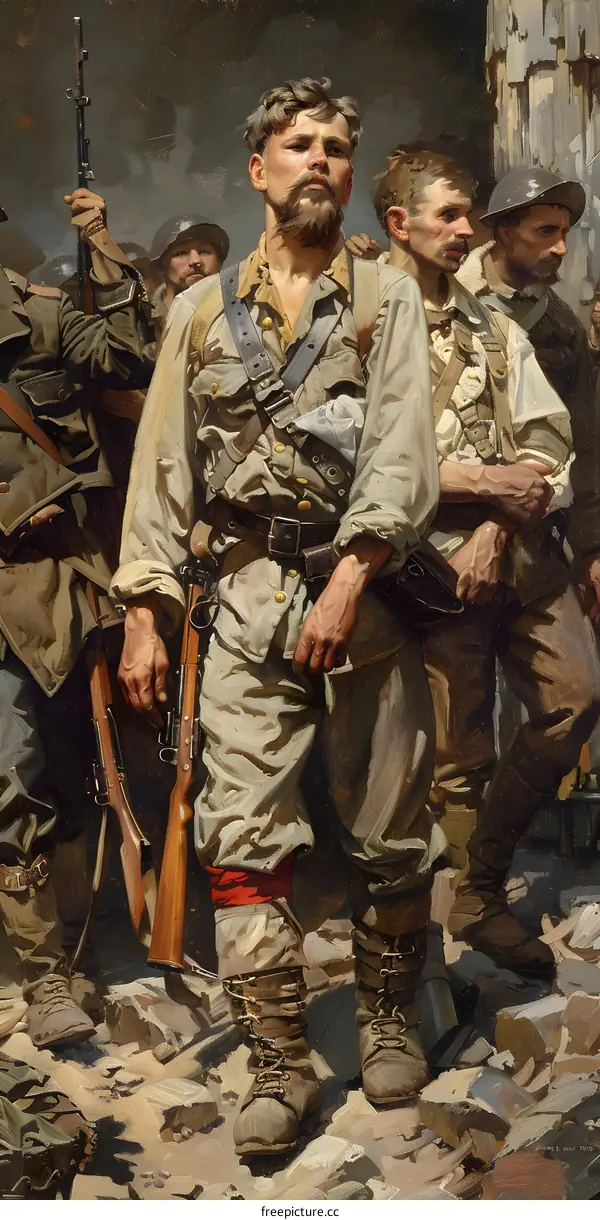 A group of soldiers during World War I