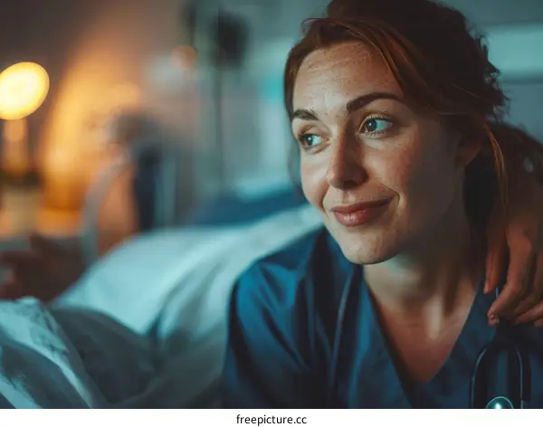 Portrait of a smiling female doctor with a stethoscope around her neck