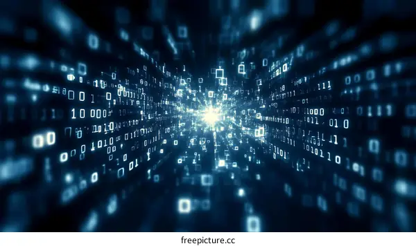 Binary Code Digital Technology Futuristic Background