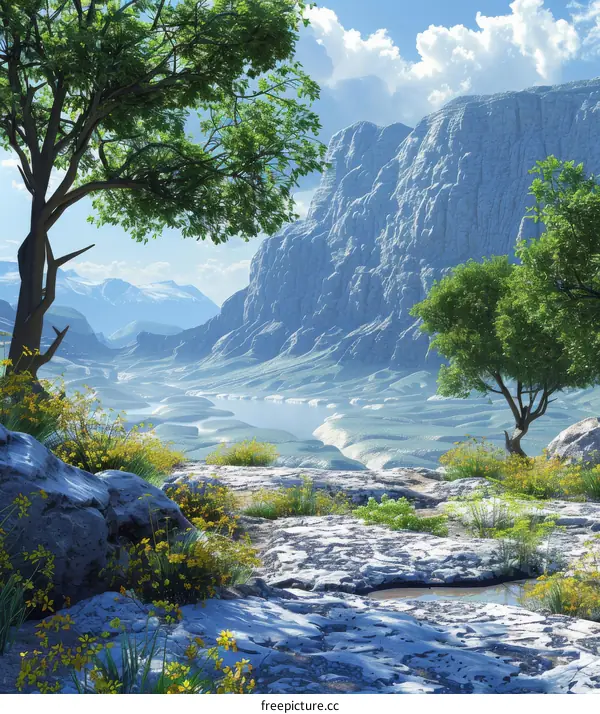 Serene Mountain Valley with River