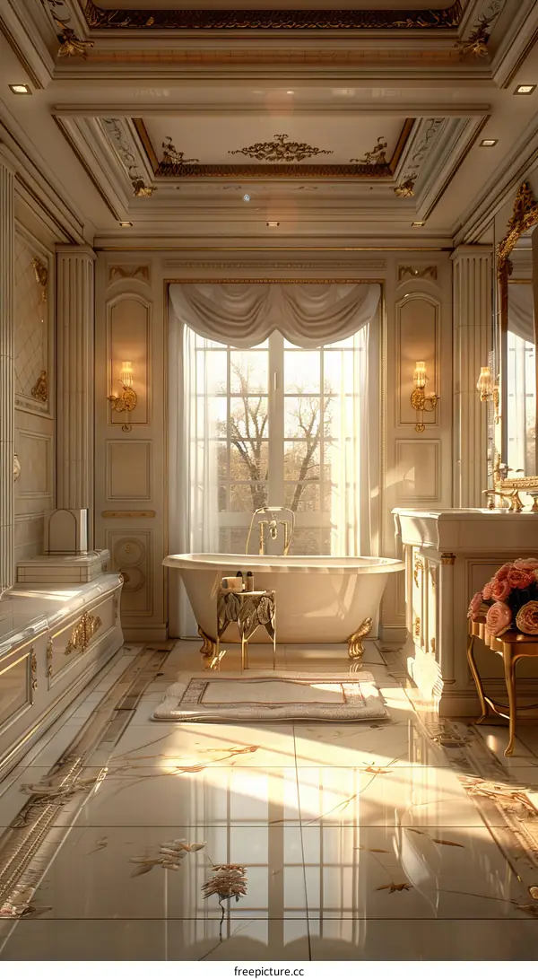 European Luxury: Marble & Gold Bathroom