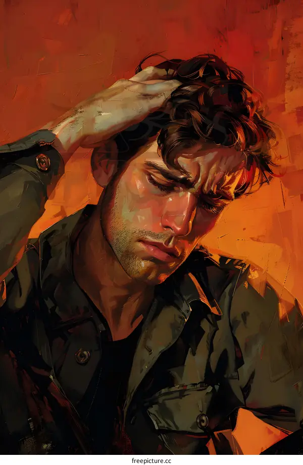 Portrait of a Man with Gloomy Expression