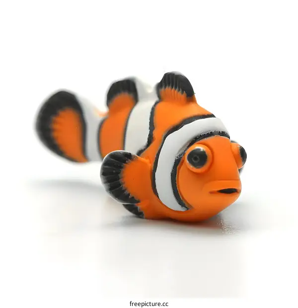 Clownfish Figurine on White Background