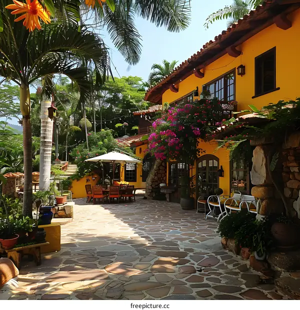 Courtyard of a Mexican style house