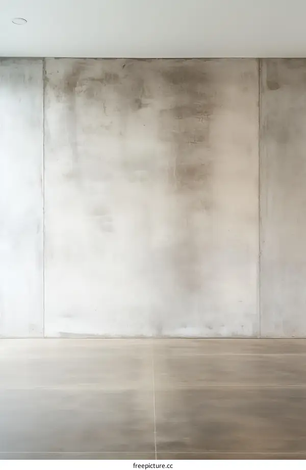 Empty Room with Concrete Wall and Tiled Floor