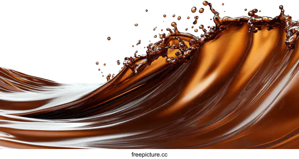 [Transparent Background PNG]Dynamic Coffee Splash Illustration
