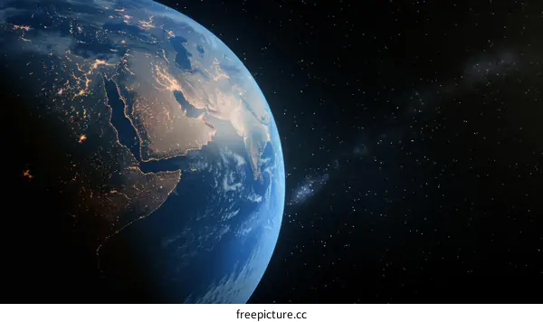 Earth from space showing the Middle East