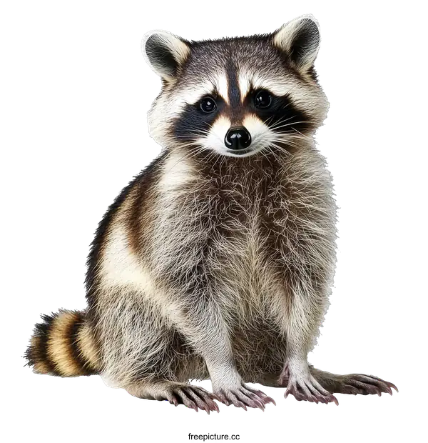 [Transparent Background PNG]Adorable Raccoon Portrait Against White Background