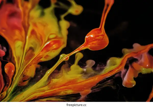 Abstract Colorful Paint Splashes Artwork