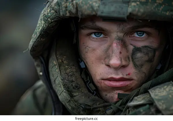 Portrait of a young soldier