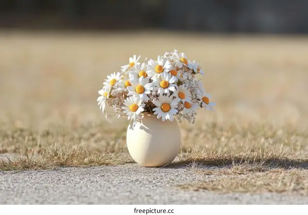 Delicate Bouquet of Daisies in a Vase