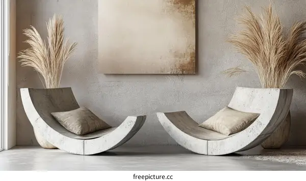 Modern Minimalist Concrete Lounge Chair Design