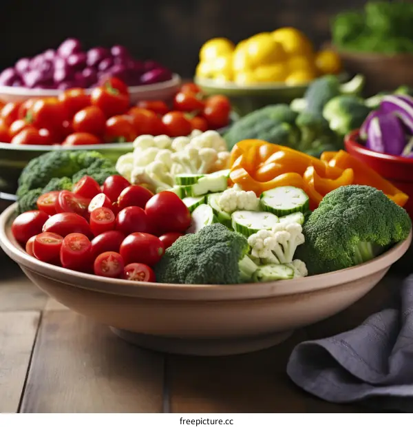 Vivid Assortment of Vegetables and Fruit
