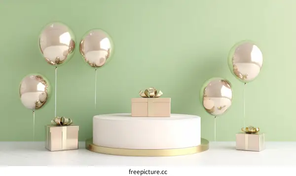 Elegant Gift Balloons and Podium Display