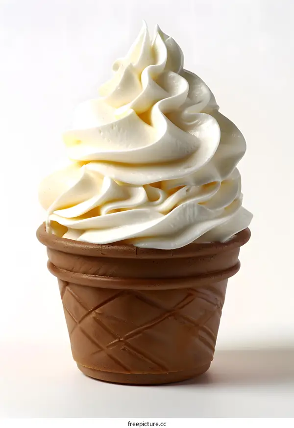 Soft Serve Ice Cream in a Waffle Cone