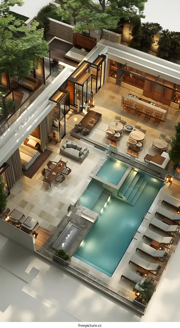 Top view of a luxury house