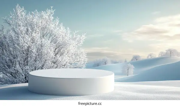 Winter Snowscape Display Podium