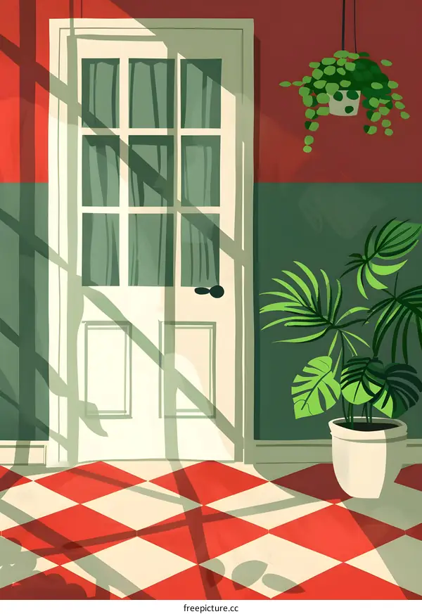 Sunlight Streaming Through Window in a Room With Plants