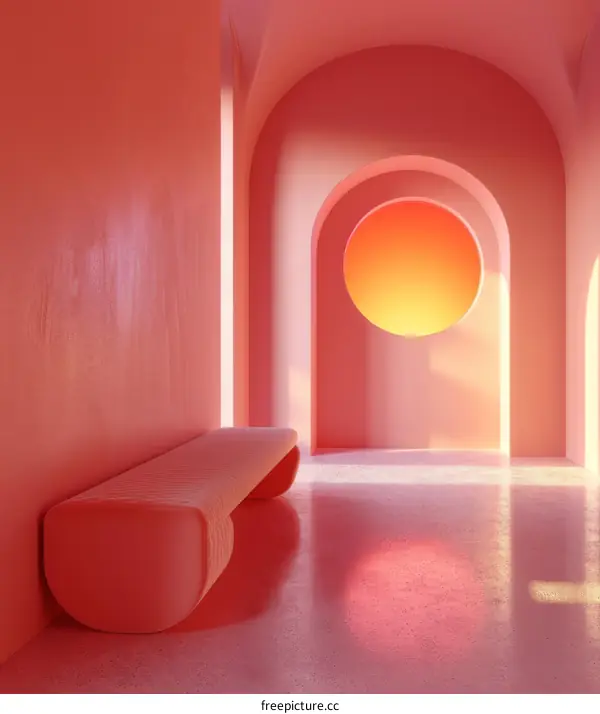 Modern Pink Interior Design with Archways