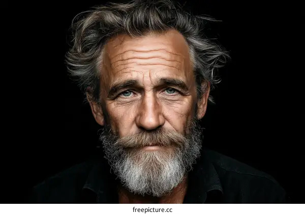 Close-up Portrait of a Senior Caucasian Man