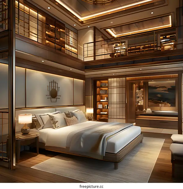 Bedroom on a luxury yacht