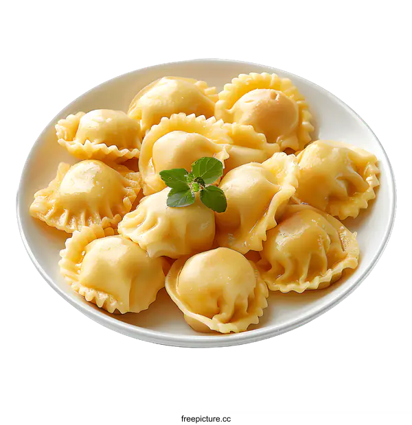 [Transparent Background PNG]delicious dumplings on a white plate