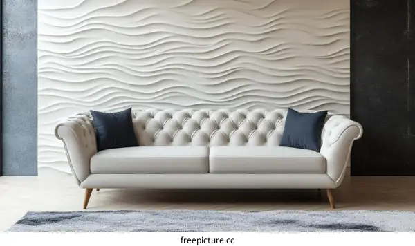 Modern Living Room Sofa with Decorative Wall