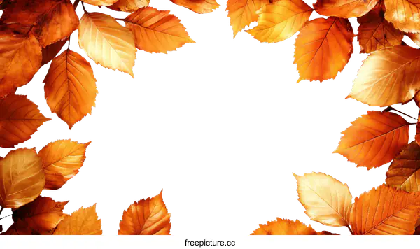 [Transparent Background PNG]Autumn Leaves Border Frame Background