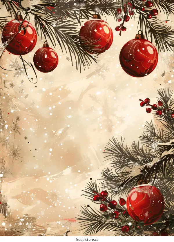 Christmas background with red balls