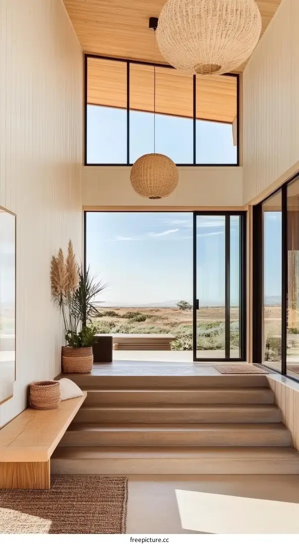Modern Farmhouse Entryway with Stunning Views