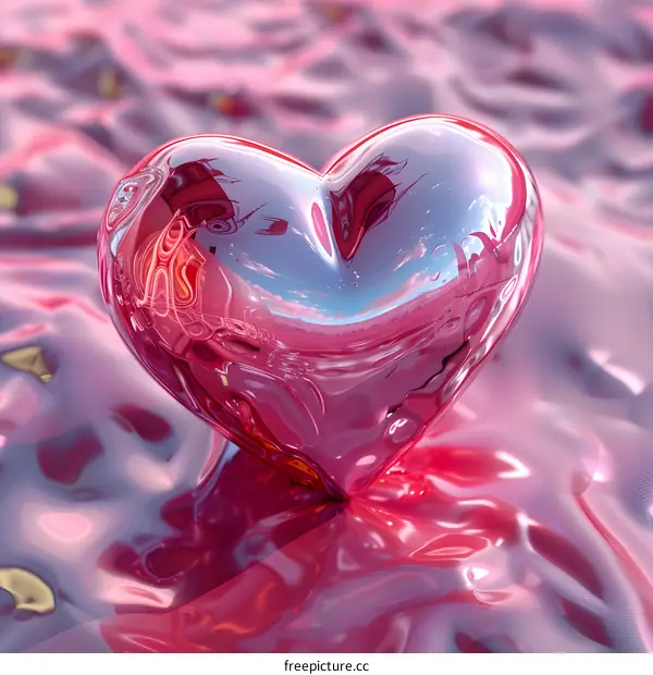 Pink heart on a pink background