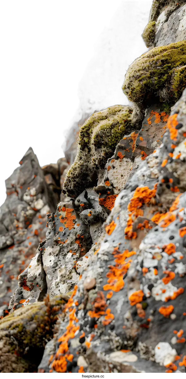 [Transparent Background PNG]Close Up Of Lichen Growing On A Rock