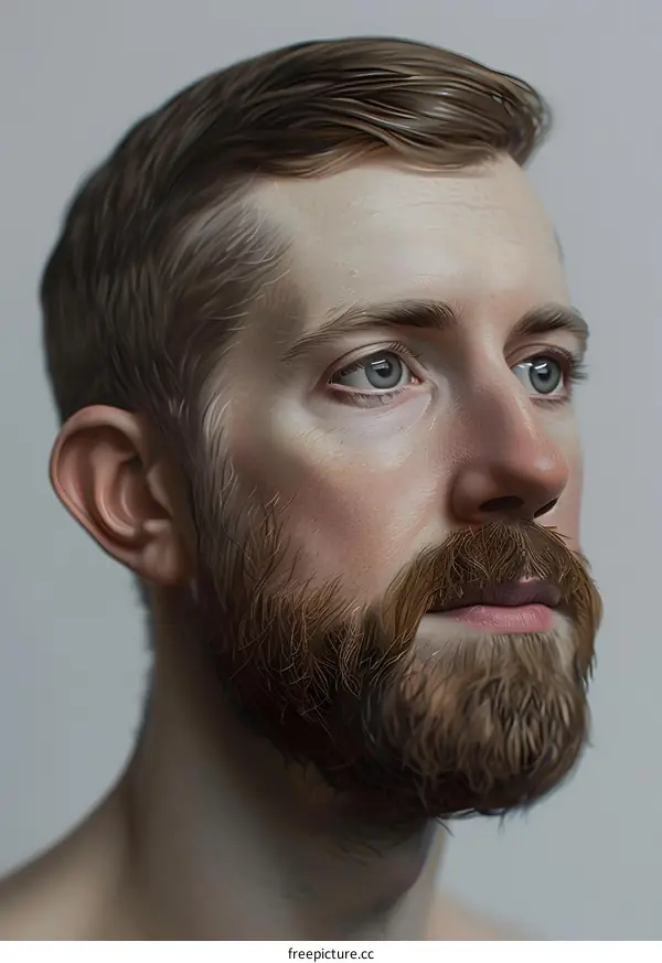 Close Up Portrait of a Man with a Beard