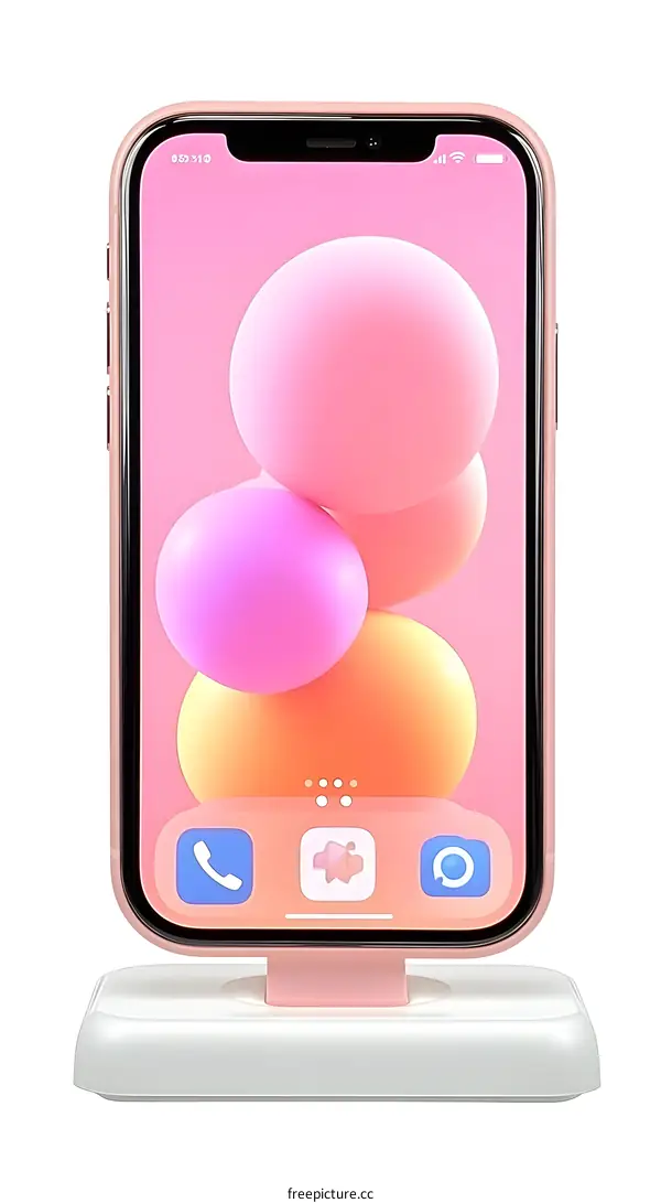 Wireless Phone Charging Stand with Pink Phone