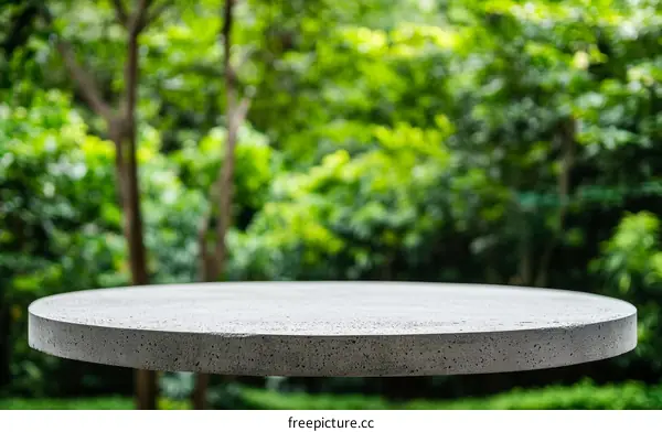 Gray Concrete Table Top in Natural Setting
