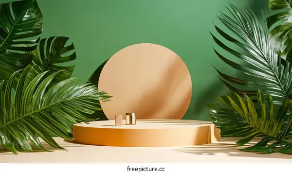 Tropical Green Aesthetic Product Display