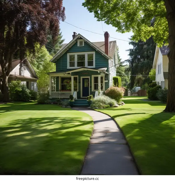 Green house with a walkway leading up to it