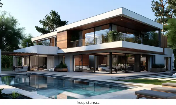Modern house with pool and terrace