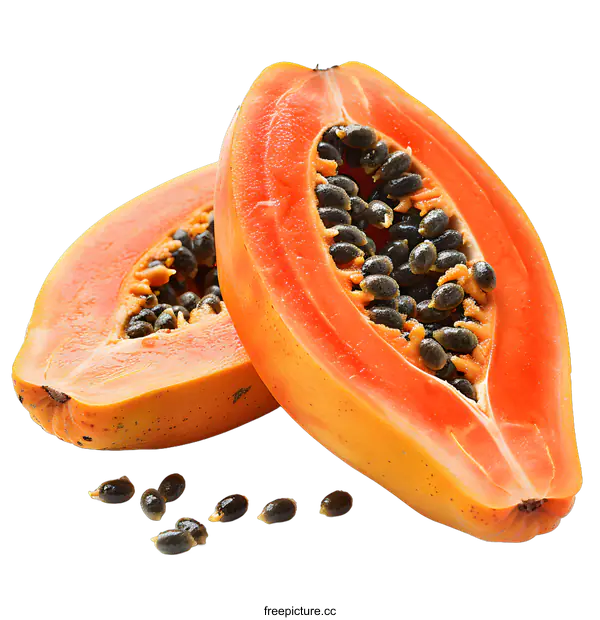 [Transparent Background PNG]papaya halves