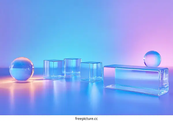 Abstract Geometric Shapes in Neon Colors